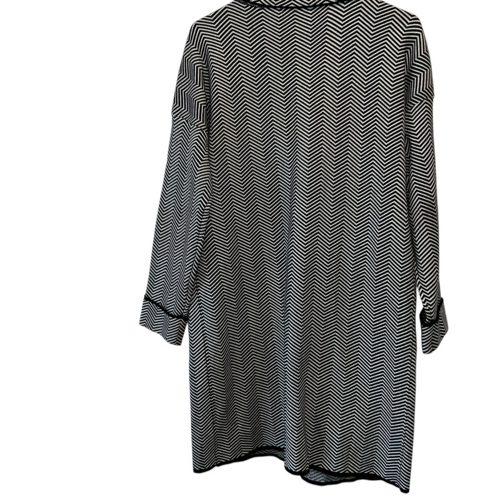 Nine West Black & White Chevron Maxi Cardigan - Size M - Picture 5 of 5